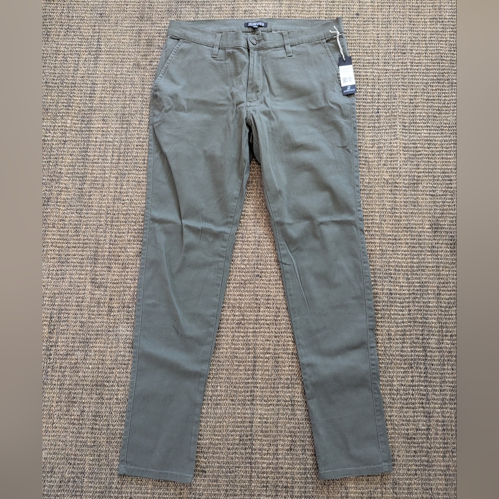 Elwood Tapered Chino Pants 32x30 Military Green New